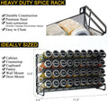 Spice Rack Organizer with 36 Spice Jars, 386 Spice Labels, Chalk Marker and Funnel Set for Cabinet, Countertop, Pantry, Cupboard or Door & Wall Mount - 36 Jars, 17.2" W Ã— 10.8" H, Black