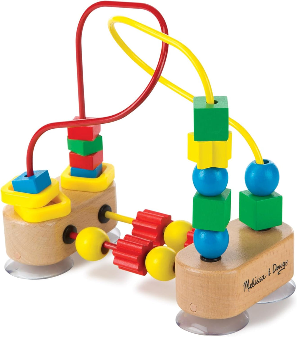 First Bead Maze - Wooden Educational Baby Toy with Suction Cups, for Floor, High Chair or Toddler Table, Toddler Toys for Girls & Boys Ages 1+
