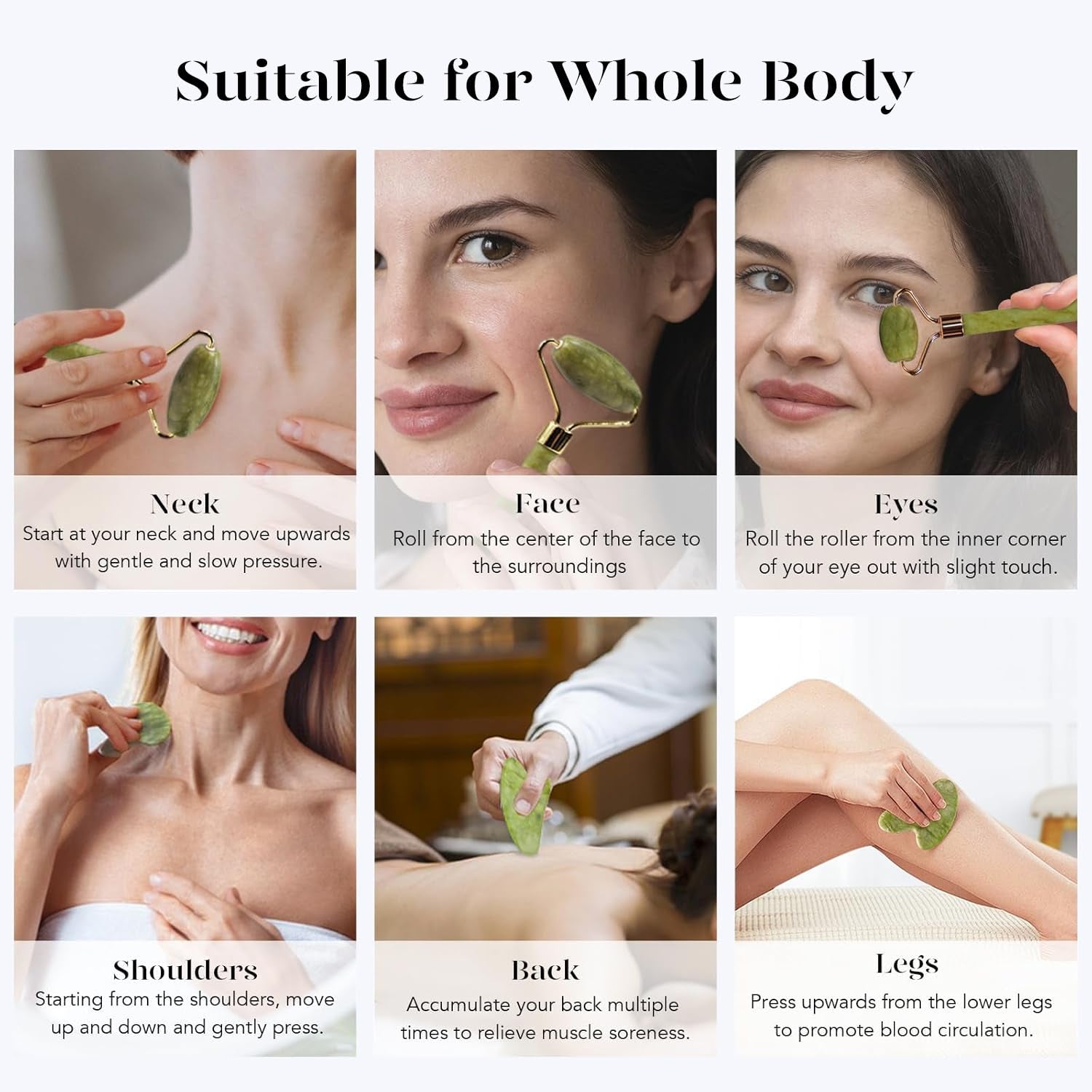 Icyme Gua Sha & Jade Roller Set, Cooling Face Roller & Gua Sha Tool for Depuffing, Facial Sculpting & Jawline Definition, Smooth Rolling Skincare Tools for Women & Men â€“ Green