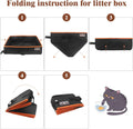 Portable Cat Travel Litter Box, Collapsible Cat Litter Carrier Tray, Waterproof Litter Box for Outdoor Fit Medium Cats and Kitties, Leak-Proof, Sturdy, Lightweight-Black