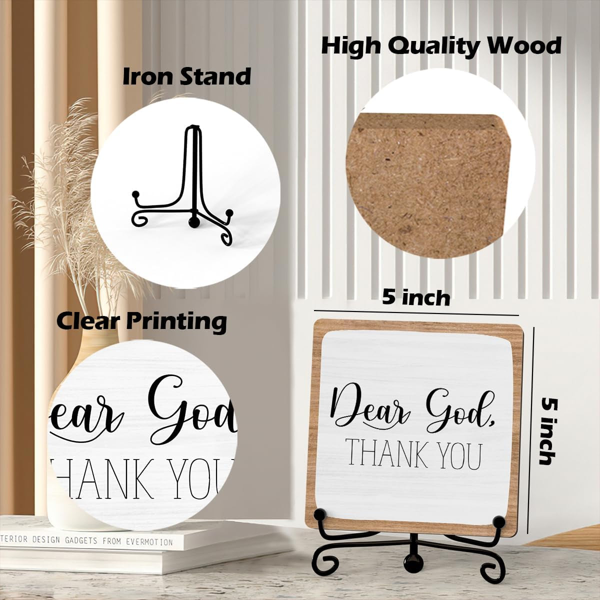 Home Decor, Farmhouse Shelf Table Decor, Christian Office Home DÃ©cor Accents for Living Room Mantle Coffee Bar Bookshelf Kitchen Entryway (B20)