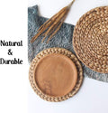 Water Hyacinth Placemats, Square Placemats Set of 6, Plate Chargers Set of 6, Rattan Charger, Dinner Mats, Rattan Plate Chargers Set of 6, Wicker Plate Holders, Woven Table Mats 12 in (6)