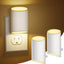 LED Night Light Plug into Wall with Motion Sensor & Dusk to Dawn Sensor, Soft White 3000K, 1-100LM Adjustable Brightness, Nightlights for Bathroom, Hallways, Bedroom, Stairway, 2 Pack