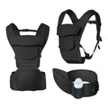 Baby Carrier Newborn to Toddler,Baby Carrier with Hip Seat,Ergonomic, Safety-Certified Baby Hip Carrier with Foldable Neck Support Pod,12 in 1 Baby Holder Carrier with Adjustable Waist Belt-Black