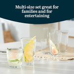 Preston Tumbler and Rocks Glass Cups Set, All Purpose Everyday Drinking Glasses Set of 16, Glassware Drinking Glasses for Birthdays, Dinners
