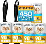 Lint Rollers for Pet Hair, White, Sticky Remover for Couch, Clothes, Furniture and Carpet, Dog and Cat Fur Remover, Animal Fuzz, 5 Large Sticky Rollers