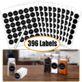 Spice Rack Organizer with 36 Empty Square Spice Jars, 396 Spice Labels with Chalk Marker and Funnel Complete Set, for Countertop, Cabinet or Wall Mount, Black