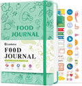 Food Journal for Women Weight Loss & Fitness - Meal Planner & Calorie Counter Book | A5 Food Diary for Gym, Yoga & Healthy Eating | 90D Undated Wellness Nutrition Journal for Women & Men Workout, Green