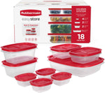 Rubbermaid Easystore Large Containers, 18-Piece Set, Food Storage Containers with Lids