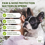 Lick-Safe Dog Paw & Nose Balm with Coconut Oil | All-Natural Moisturizer & Soother for Dry, Cracked Pads & Snout | Heat & Cold Pavement Protection Wax, Nose Butter for Bulldogs (2.1 Oz / 60 G)