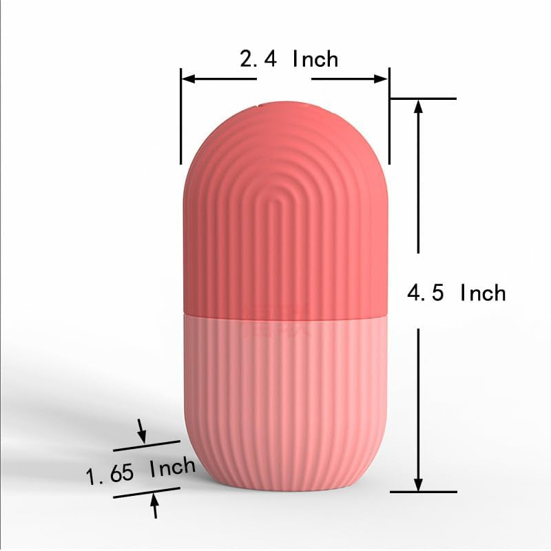 Ice Cube Roller Massager for Face, Eyes and Neck Naturally Conditioning and Skin Care,De-Puff Eye Bags,Reduce Migraine Pain,Reusable Massage Silicone Ice Mold (Pink)