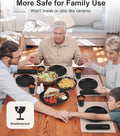 16 Piece Plates and Bowls Sets for 4, Unbreakable Dinnerware Sets, Dish Set for Camping, Dishwasher Microwave Safe, Outdoor Kitchen and Apartment Dinning RV Essentials, Black