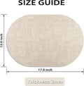 Placemats for Dining Table Set of 6 Non-Slip, Heat Resistant Oval Leather Placemat Double Layer, Waterproof Table Mats Easy to Clean for Kitchen Dining Room Coffee Office Table, Beige