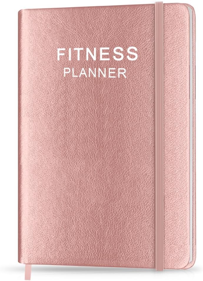 Fitness Planner - Workout Planner for Woman and Man, Fitness Planner for Women & Men - A5 Hardcover Workout Journal/Planner to Track Weight Loss, GYM, Bodybuilding Progress - Daily Health & Wellness Tracker, Rose