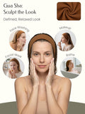 5PCS Face Roller & Gua Sha Facial Tools, Face Massage for Wrinkle Reduction & Puffiness Relief, Includes Silicone Scrubber, Headband & Travel Pouch, Jawline Sculpting and Pore Cleansing Set