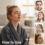 Stainless Steel Gua Sha Tool & Lymphatic Drainage Face Brush Set,  Facial Massage Kit for Jawline Sculpting Puffiness Lifting Relaxation, Contour Face Brush with Storage Case