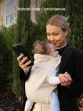 Baby Carrier, One-Click Release Clasp for Easy to Wear, Cozy Wraps Carrier Newborn to Toddler with Head Support(7-44Lbs), Ergonomic & Lightweight for Infant to Toddler, Cream