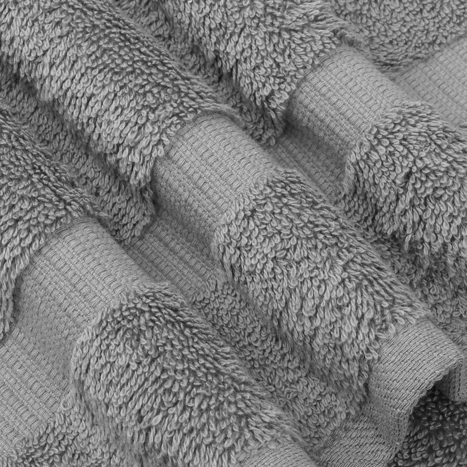 4 Piece Bath Towel Set, 100% Cotton Luxury Turkish Towels for Bathroom, Soft Absorbent Bath Towels, 27 X 54 Inches, Gray