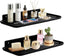 Adhesive Floating Shelves No Drill Floating Shelf for Wall Storage Damage-Free Wall Mounted Organizer for Bathroom, Kitchen, Bedroom & Office (Black, 2 PCS)
