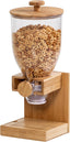 Bamboo Cereal Dispenser with Airtight Lid â€“ Countertop Dry Food Dispenser for Kitchen Organization â€“ Eco-Friendly Cereal Container for Pantry
