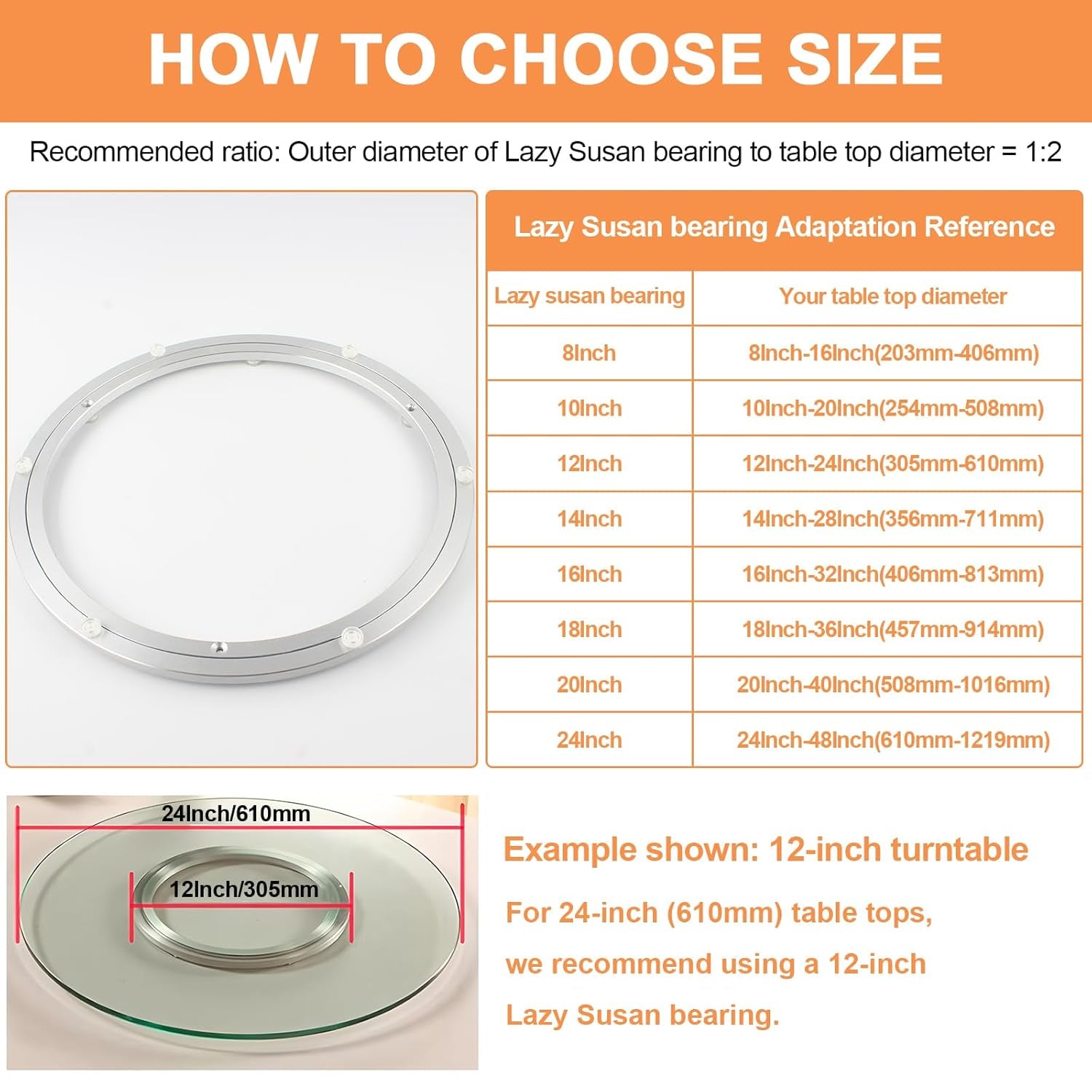 16 Inch Lazy Susan Hardware Heavy Duty Metal Rotating Hardware Large Turntable Bearing Ring Lazy Susan Bearing Lazy Susan Parts Lazy Susan Mechanism Lazy Susan Kit Lazy Susan Base Only