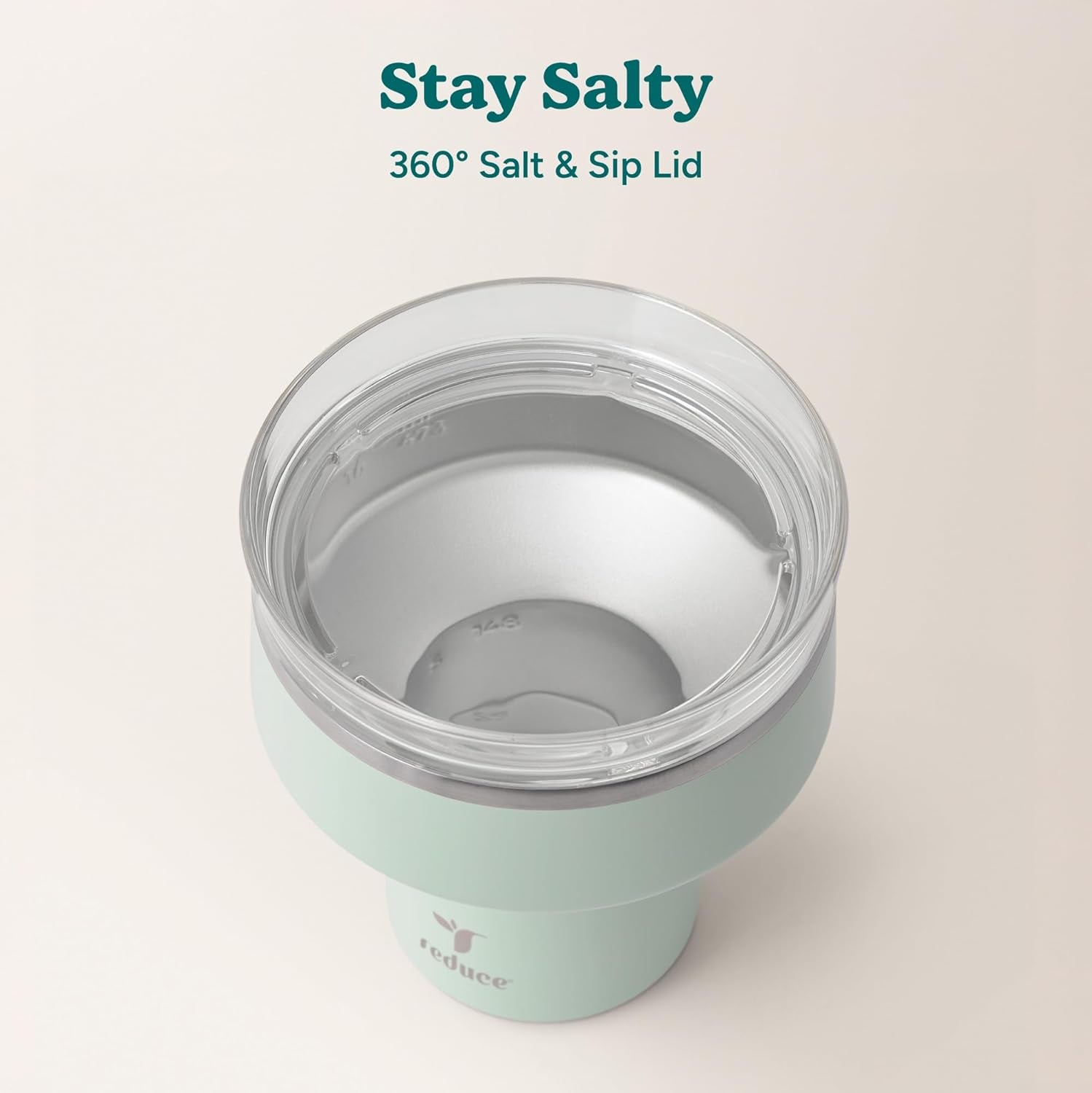 Saltini 16 Oz Cocktail Tumbler - Insulated Margarita Tumbler with Lid - Keeps Drinks Cold for 10 Hours - 360 Sippable Martini Glass Alternative - Shatterproof, Perfect for Parties - Sea Glass