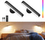 Rechargeable 7500Mah Battery Operated Wall Sconces for Bedroom,Led Wall Lights with Remote Control and Touch,360Â° Rotation,3 Colors Temperatures Dimmable Black Wall Lamps with 15 RGB Colors,2 Pack