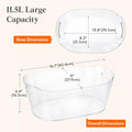 11.5L Ice Bucket for Parties 2 Pcs, Large Plastic Drink Cooler for Champagne Wine, Beer, Clear Beverage Tub for Mimosa & Cocktail Bar, Portable Chiller for Party Hosting & Serving