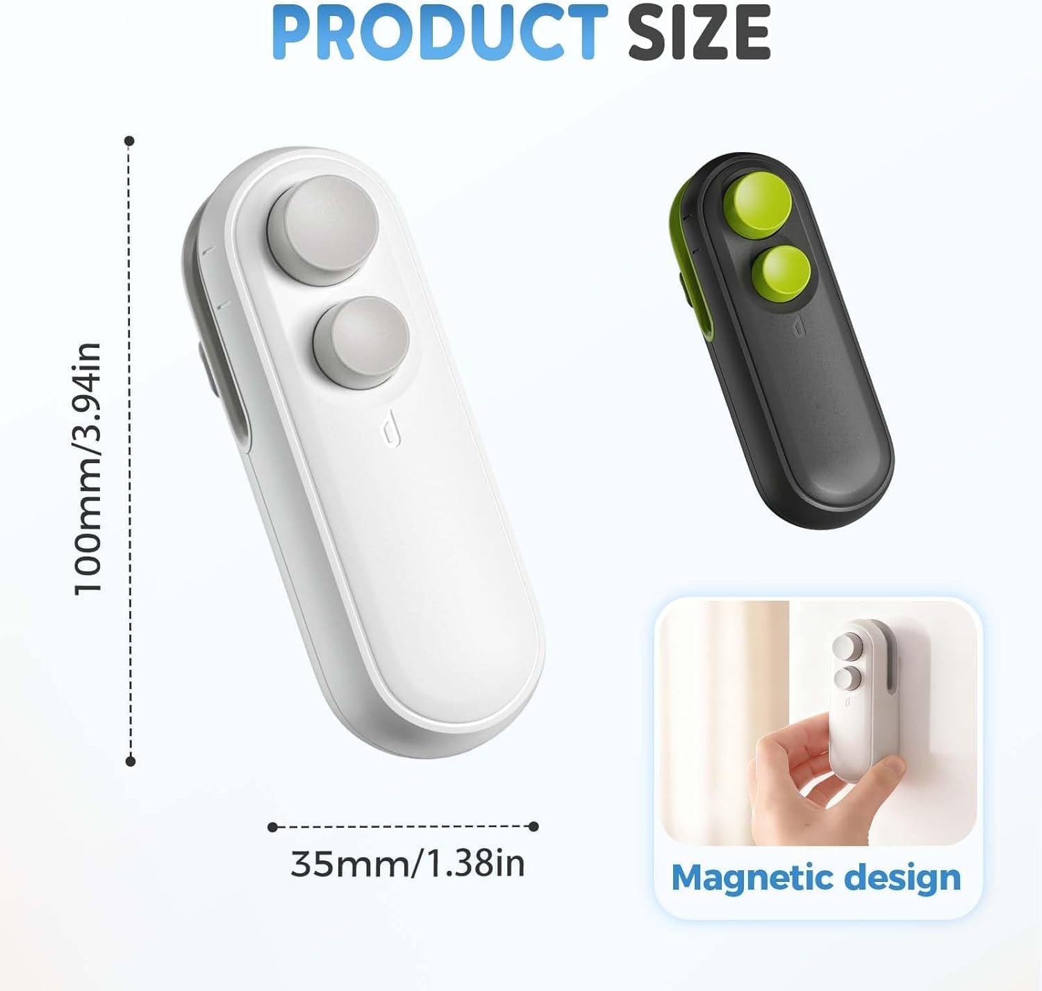 Mini Bag Sealer, 2 in 1 Portable Handheld Vacuum Food Storage Sealer Portable Bag Sealer Heat Seal, Vacuum Food Sealer Bag Sealing Machine for Plastic Bags Snack Bags (White)