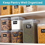 10 PCS Flour and Sugar Storage Container, Large Airtight Food Canisters with Lids for Kitchen, Pantry Organization, BPA Free, Black