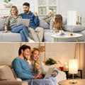 Table Lamp for Bedroom, 3 Way Dimmable Touch Lamp with Dual Charging Station, Small Bedside Lamps for Night Stands, Living Room, Office(Led Bulb Included)
