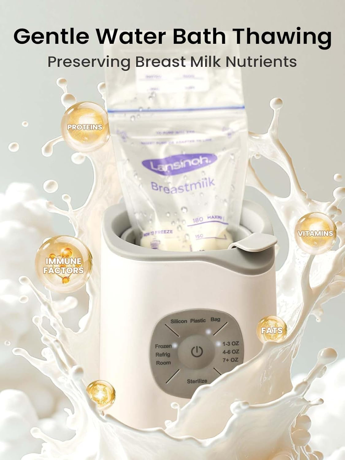 Bottle Warmer, Baby Bottle Warmer Fast for Breastmilk & Formula, Accurate Temperature Control, Milk Warmer for All Bottles with Thaw, Sterilizing, Keep Warm, Heat Food