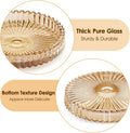 Modern Clear Coasters Set of 5- Glass Cute Coasters for Drinks Crystal Coaster round Chic Cup Mat Cute Coffee Table Coaster for Kitchen, Bar, Dining Room, Living Room, Patio(Amber)