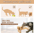 Adjustable Bamboo Raised Pet Bowl for Cats and Small Dogs, Elevated Feeder Stand with 2 Ceramic Bowls and anti Slip Feet, Great Gift for Puppies, Kittens