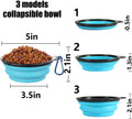 Collapsible Bowl with Cover Lids,2 Pack Dog Travel Bowls Portable Foldable Cat Water Dish Bowl for Pets Walking Parking Camping (Light Blue and Green, Small)