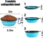 Collapsible Bowl with Cover Lids,2 Pack Dog Travel Bowls Portable Foldable Cat Water Dish Bowl for Pets Walking Parking Camping (Light Blue and Green, Small)