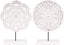 2 Pack Wooden Carved Cutout Flower Medallion Sculpture, Rustic Distressed White MDF Statues Home Tabletop Decor, Decorative Ornaments for Living Room, Bedroom, Office Desktop, Cabinets