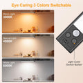 14.7Inch under Cabinet Lighting Rechargeable 2 Pack- 3 Color Temps&5 Level Brightness, Super Bright, 4 Modes, Motion Sensor, Long Lasting - Easy Installation Magnetic under Closet Lights-Black