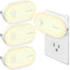 Night Light Plug in with Motion Sensor (120 Lumens), Dimmable Smart LED Night Lights, 1-120Lm Brightness, for Bathroom, Hallway, Garage, Toilet (4 Pack)