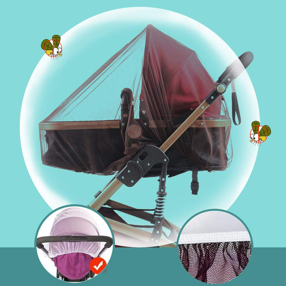 Durable Baby Mosquito Net (2 Pack) - Perfect Bug Net for Strollers, Bassinets, Cradles, Playards, Pack N Plays and Portable Mini Crib (Coffee)