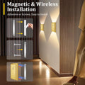 Battery Operated Wall Sconce Set of 2: 5000Mah Rechargeable Motion Sensor Night Light Indoor, 3CCT Dimmable Wireless Wall Lights Magnetic LED up and down Wall Lamp for Bedroom Closet Stair, Gold