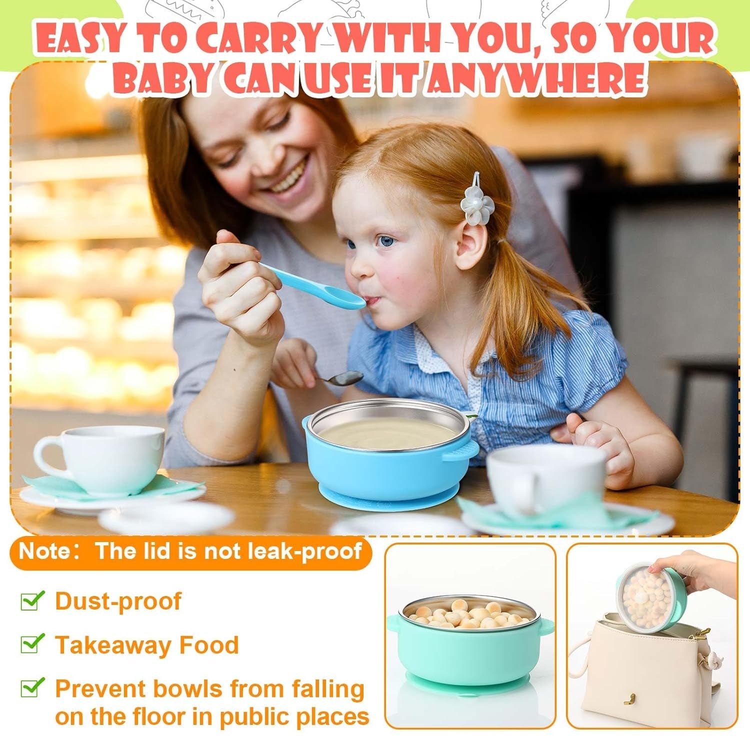 4 Sets 304 Stainless Steel Baby Bowls with Removable Silicone Shell Toddler Bowls with Suction Kids Bowls with Lids Spoons and Fork anti Scald, Dishwasher Safe (Blue,Green,Yellow,Purple)