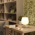 Touch Table Lamp for Nightstand - Small Bedside Lamp for Bedroom Living Room Night Stands, Desk Lamp with White Glass Shade for Small Spaces, 3 Way Dimmable, LED Bulbs, Gifts