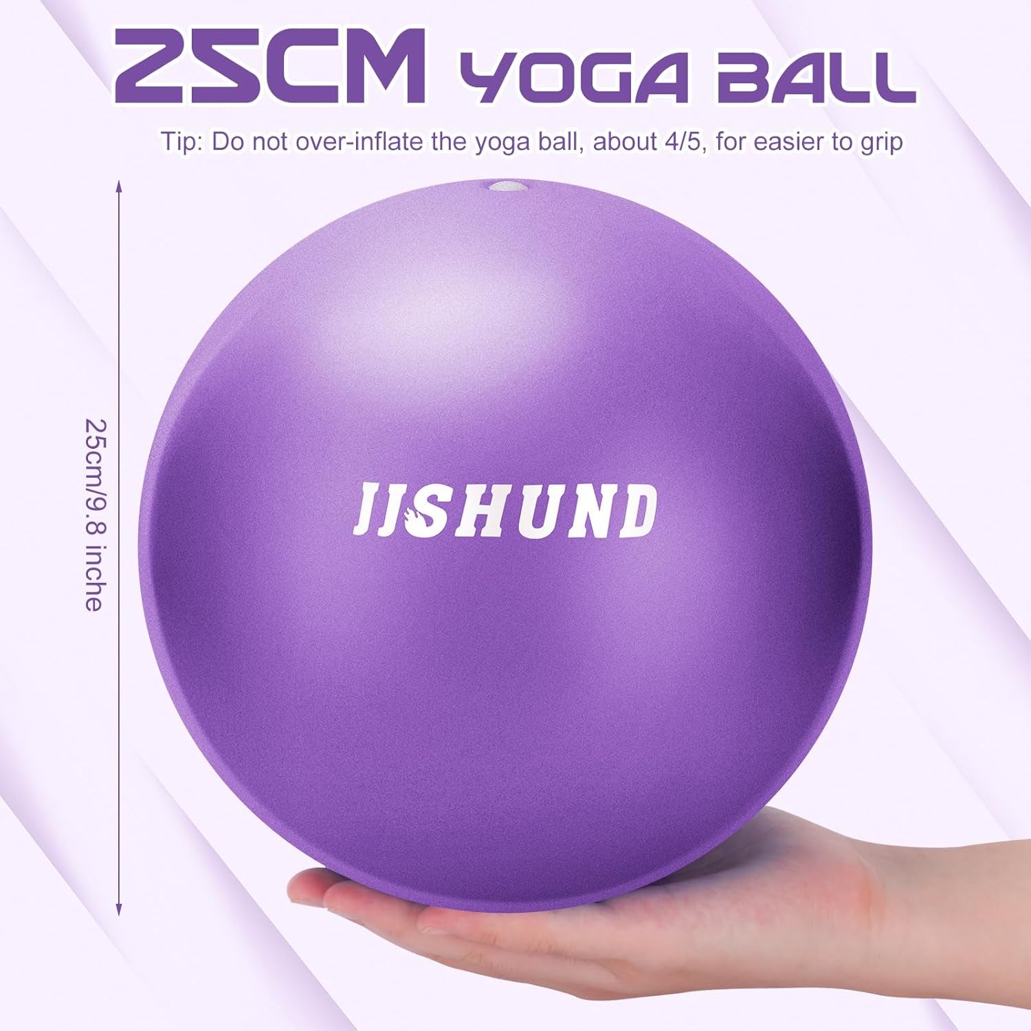 Pilates Ball, 9 Inch Small Exercise Mini Soft Workout Yoga Ball with Exercise Guide, for Home Gym Yoga, Pilates, Core Training, Workout, Balance, Stability