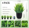 Fake Plants 4 Packs Artificial Plants Small Faux Plants Black Bathroom Accessories for Halloween Bathroom Home Kitchen Coffee Table Office Desk Decor Indoor