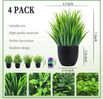 Fake Plants 4 Packs Artificial Plants Small Faux Plants Black Bathroom Accessories for Halloween Bathroom Home Kitchen Coffee Table Office Desk Decor Indoor
