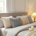 4 Packs Decorative Throw Pillow Covers for Living Room Couch Bed, Modern Farmhouse Boho Home Décor Accent Cushion Case, 18" X 18", Neutral