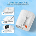Waist Fan Portable Clip On: 6000Mah Mini Rechargeable Personal Belt Cooling Fan under Shirt - Cool Body Fans under Clothes for Outdoor Travel Walking Work for Men and Women (White)