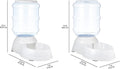 Automatic Pet Water Dispenser and Gravity Food Feeder Set for Cat and Dog, Easy to Clean, 6-Pound Food Capacity, 1-Gallon, Small, Gray, Pack of 2