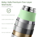 Portable Bottle Warmer for Travel, 3Min Fast Heating Bottle Warmer for Breastmilk & Water, 12 Oz Milk Warmer with Precise Temp Control and 9000Mah Long-Lasting Battery for Travel, Car, Outdoor